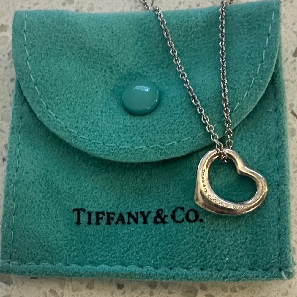 Tiffany & Co. Silver Open Heart Necklace